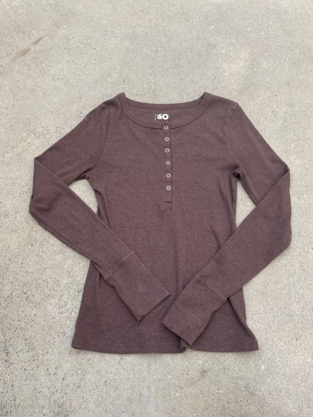 Women’s brown henley top